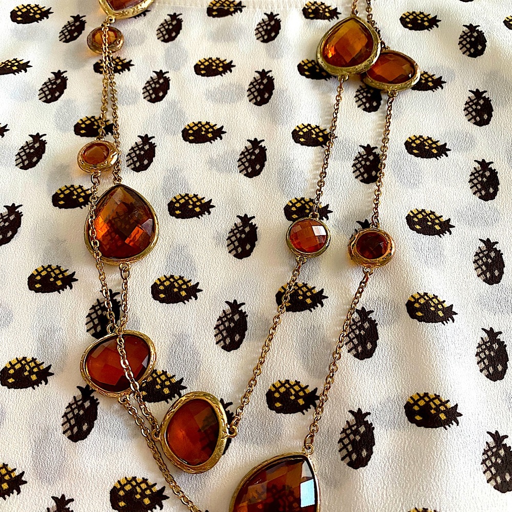 Pretty Bronze And Gold-tone Necklace